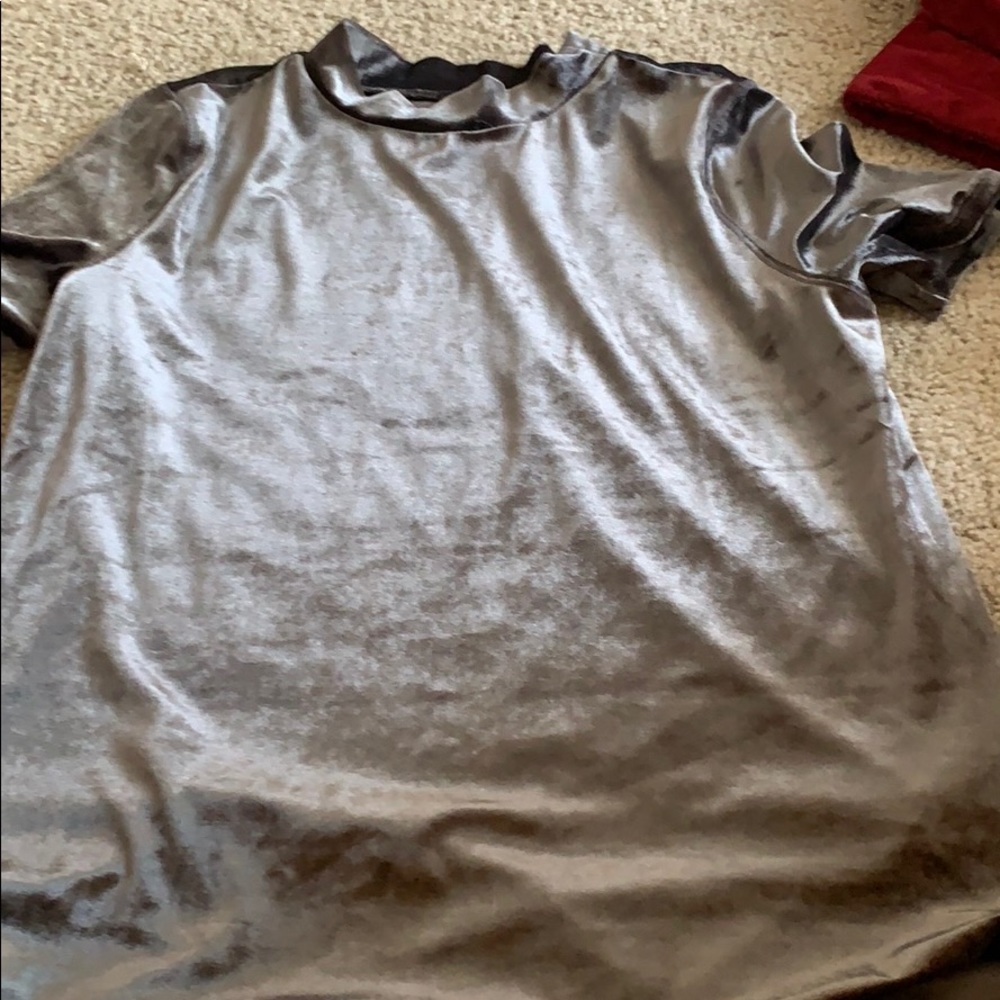 Long velvet top gray